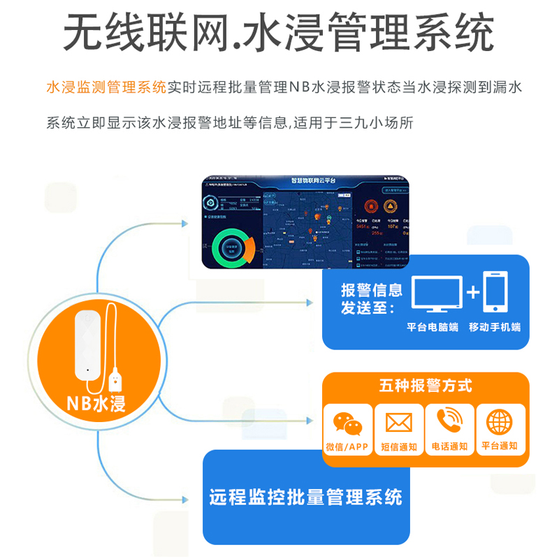 NB-IoT水浸報(bào)警器 智能溢水探測器SR-N06